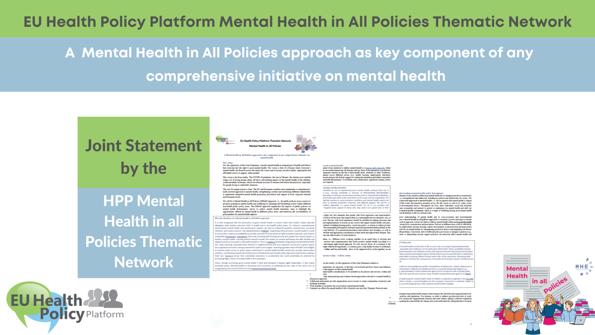 The HPP Mental Health in all Policies Thematic Network released a Joint ...
